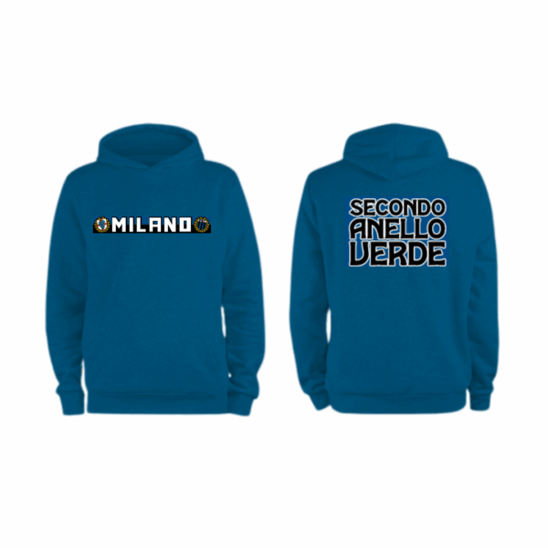 FELPA CAPPUCCIO BLU- SECONDO ANELLO VERDE